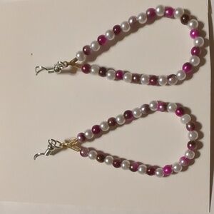 White and Purple handmade earrings